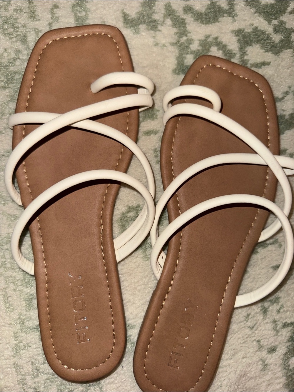 white sandals